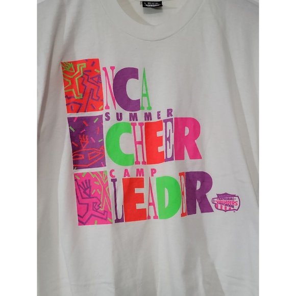 VTG NCA‎ Cheerleader Camp 50/50 Screen Stars T-Shirt Size L Made In USA Preowned - Picture 2 of 7